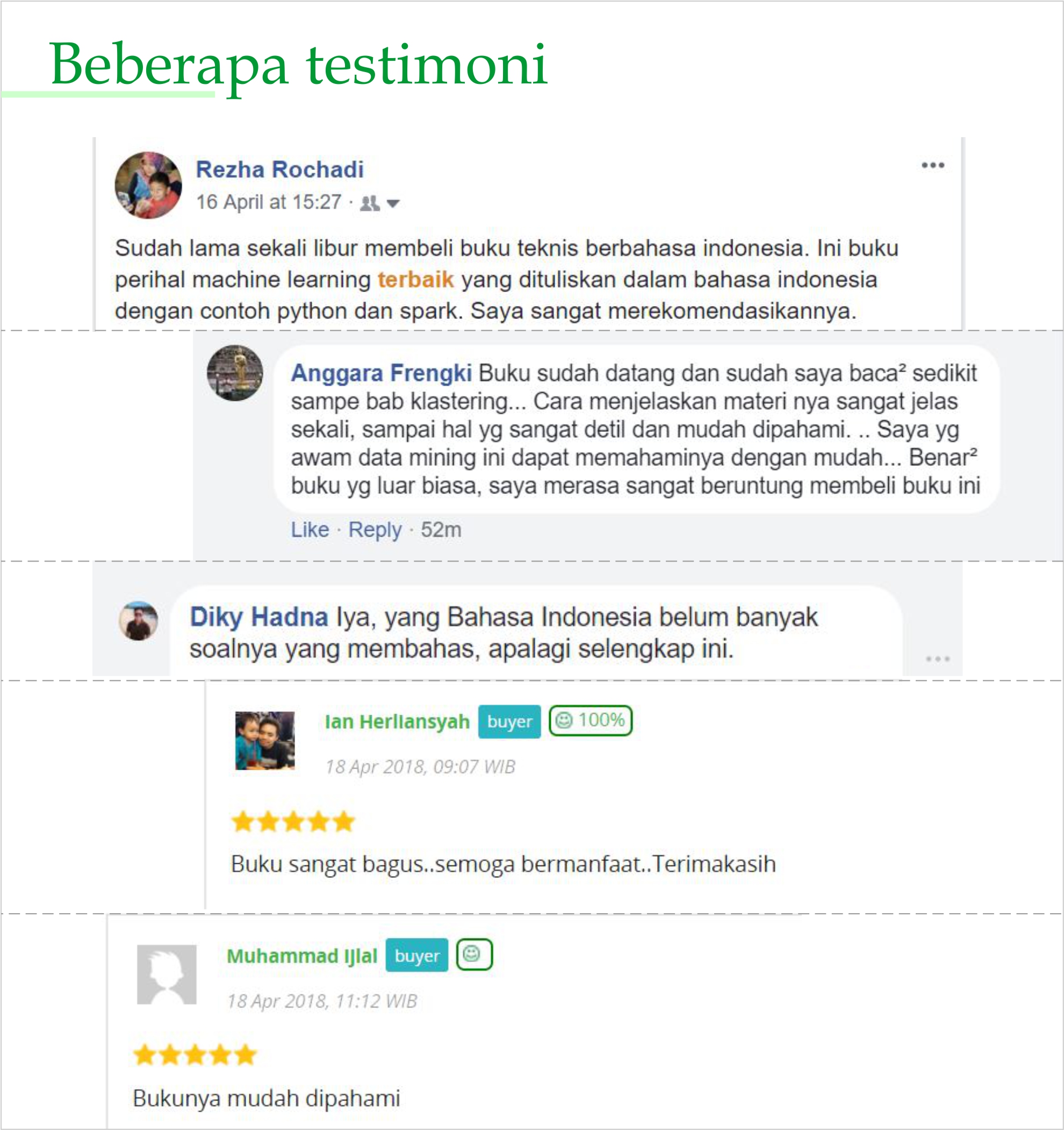 Testimoni buku data mining dan big data analytics menggunakan python